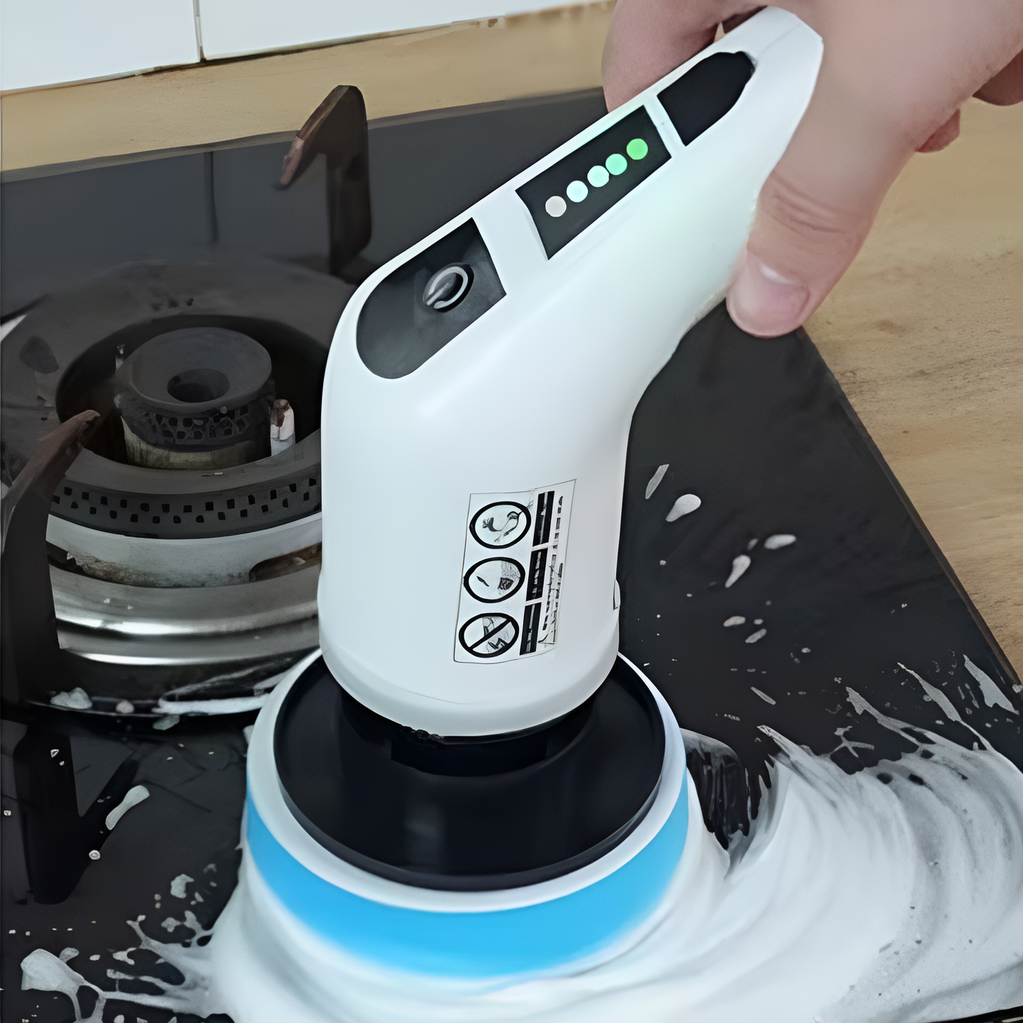 SpinClean - Elektrisk rengøringsbørste med 9 hoveder og forlænger-skaft