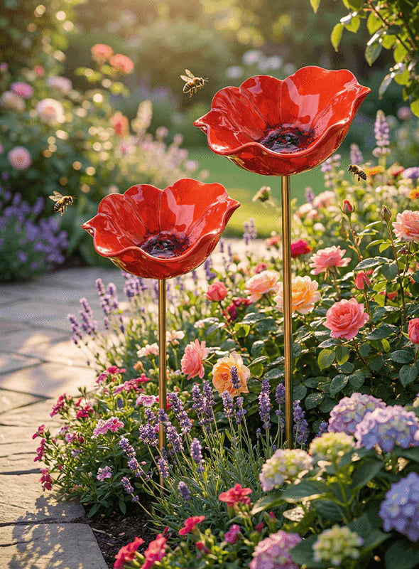 Indlejret i blomsterbedet