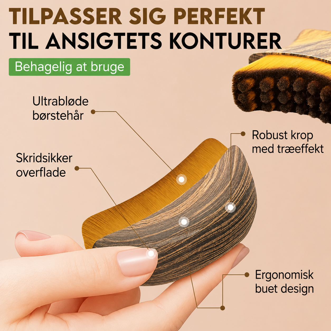 LymfeGlød Børste™ 5 minutters ritual for strammere konturer og synlig glød
