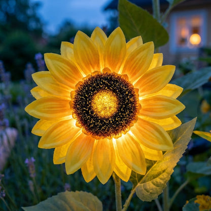 SolsikkeLampe™ Solenergidrevet havelampe der ligner en ægte solsikke