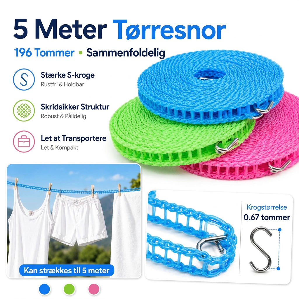 VindLine™ Vindtæt og skridsikker tøjsnor