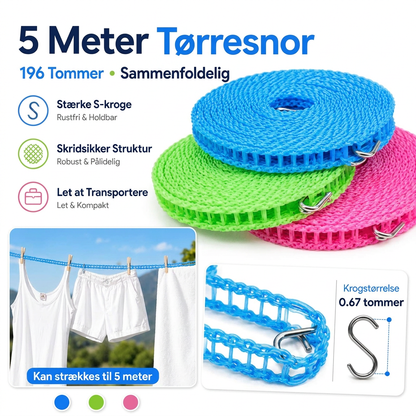 VindLine™ Vindtæt og skridsikker tøjsnor