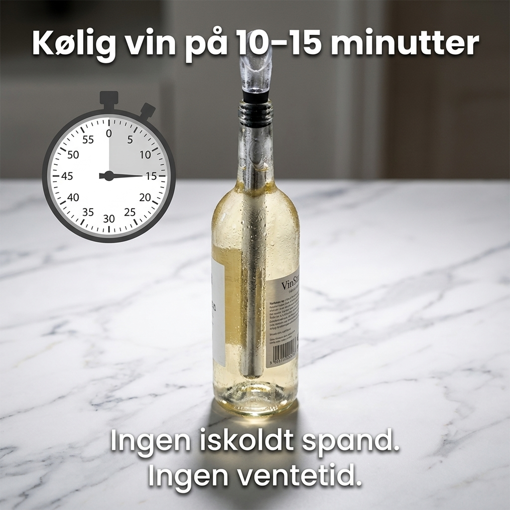 VinStav™ Holder vinen kølig i op til 3 timer, uden ister
