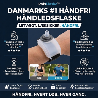 PolsFlaske™ Den lette håndfri vandflaske til løb og træning