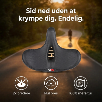 CykelKomfort™ Ekstra bred ergonomisk cykelsadel med dobbelt affjedring