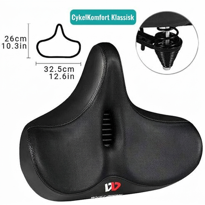 CykelKomfort™ Ekstra bred ergonomisk cykelsadel med dobbelt affjedring