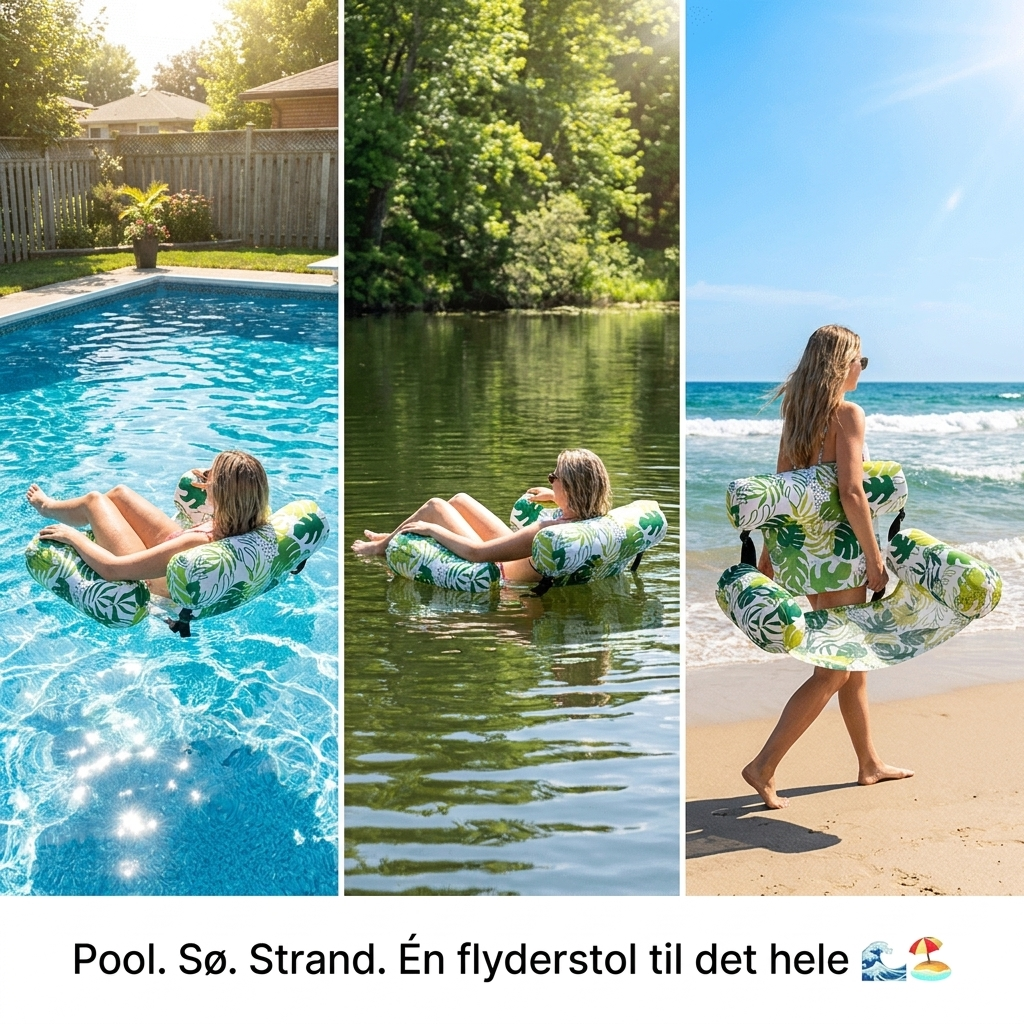 FlydeStol™ Den oppustelige stol til pool, sø og strand