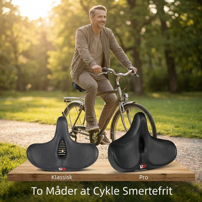 CykelKomfort™ Ekstra bred ergonomisk cykelsadel med dobbelt affjedring