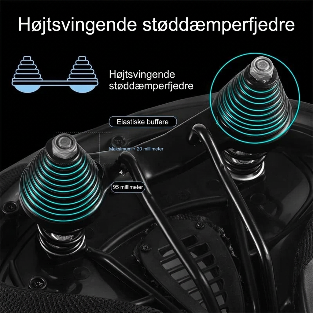 CykelKomfort™ Ekstra bred ergonomisk cykelsadel med dobbelt affjedring