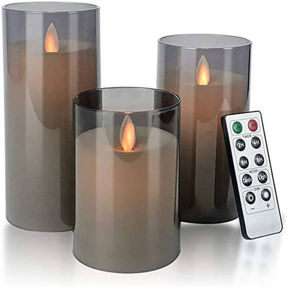 HyggeStearinlys™ | 3-pak LED-stearinlys med realistisk flammeeffekt med fjernbetjening og dæmper