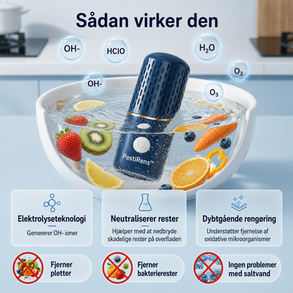 PestiRens™ Reducerer pesticider, snavs og bakterier fra frugt og grøntsager