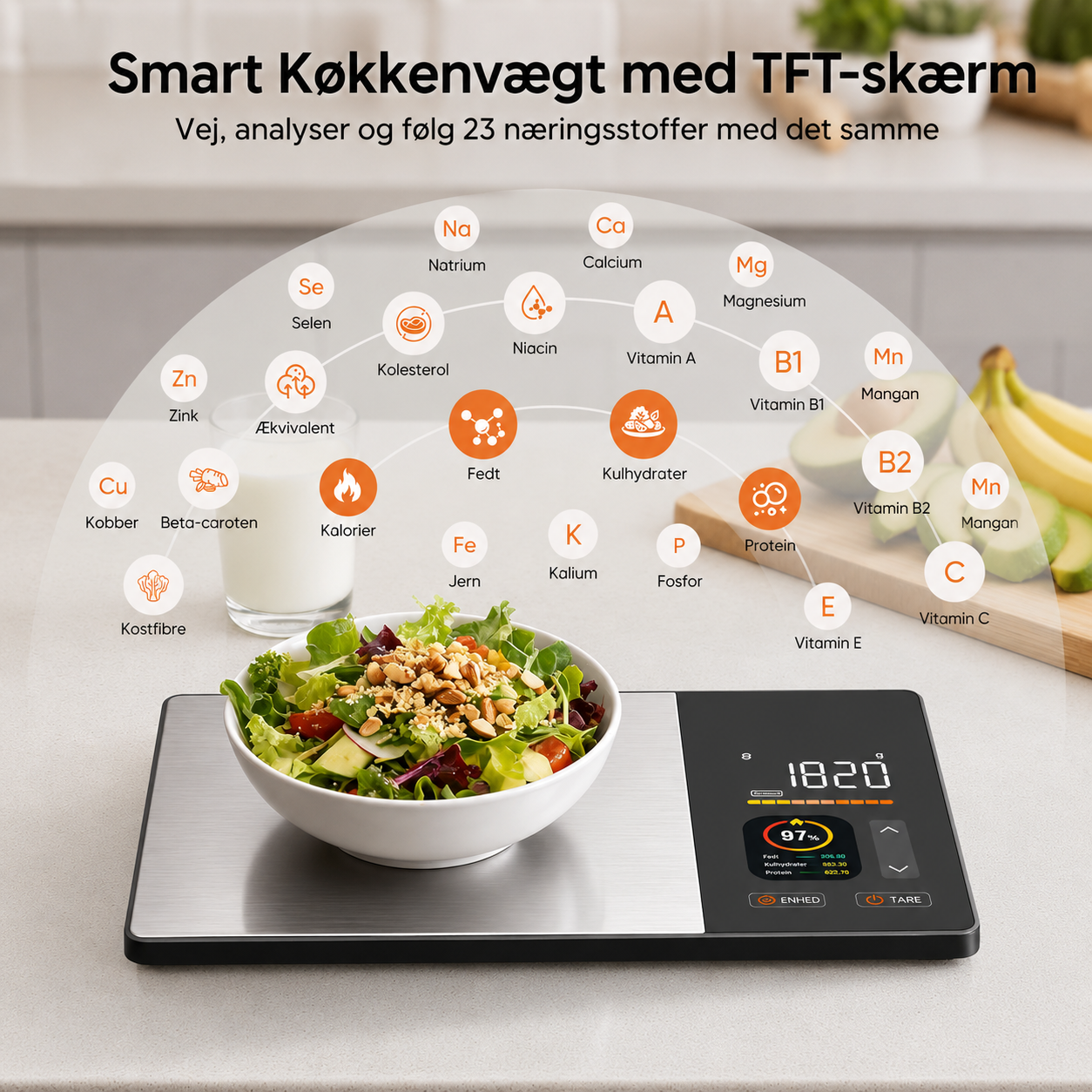 SundVægt™ Smart køkkenvægt med app